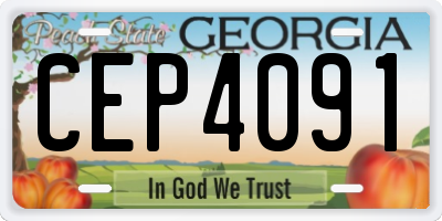 GA license plate CEP4091