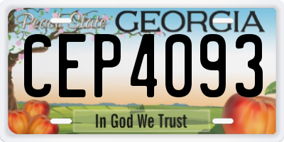 GA license plate CEP4093