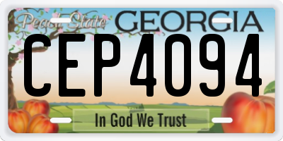 GA license plate CEP4094