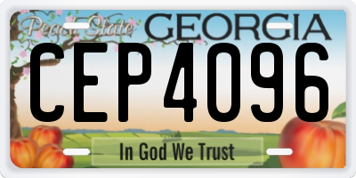 GA license plate CEP4096