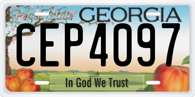 GA license plate CEP4097