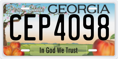 GA license plate CEP4098