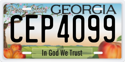 GA license plate CEP4099