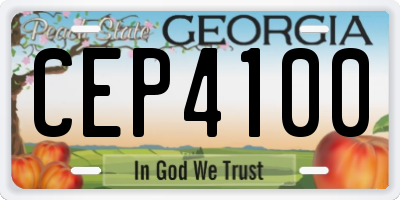 GA license plate CEP4100