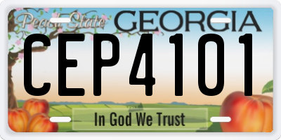 GA license plate CEP4101