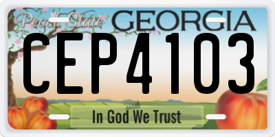 GA license plate CEP4103