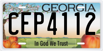 GA license plate CEP4112