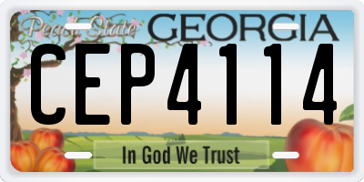 GA license plate CEP4114