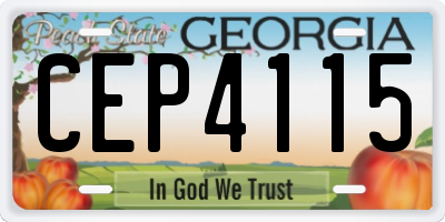 GA license plate CEP4115