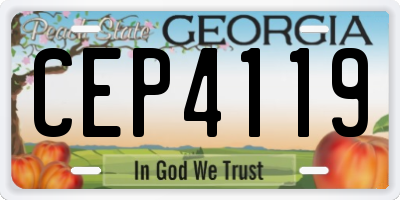 GA license plate CEP4119