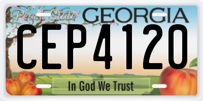 GA license plate CEP4120