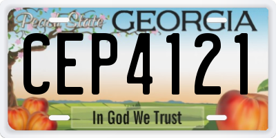 GA license plate CEP4121