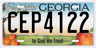 GA license plate CEP4122