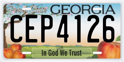 GA license plate CEP4126