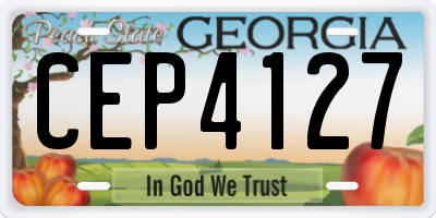 GA license plate CEP4127