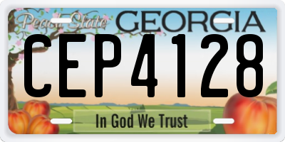 GA license plate CEP4128