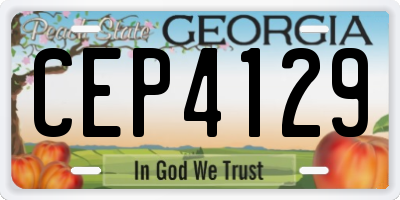 GA license plate CEP4129