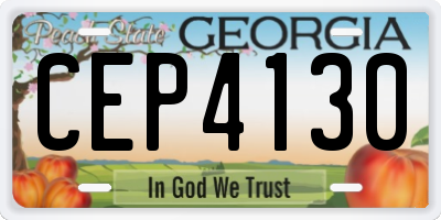 GA license plate CEP4130