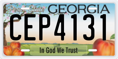 GA license plate CEP4131