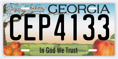 GA license plate CEP4133