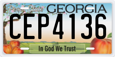 GA license plate CEP4136