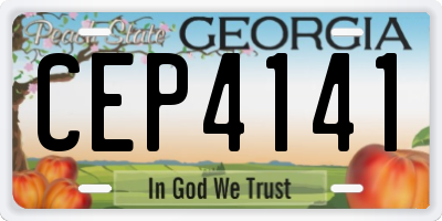 GA license plate CEP4141