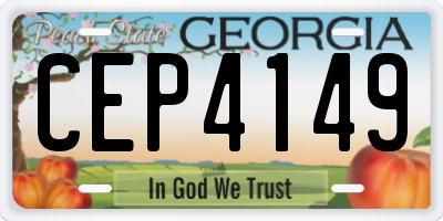 GA license plate CEP4149