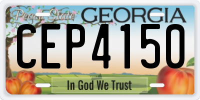 GA license plate CEP4150