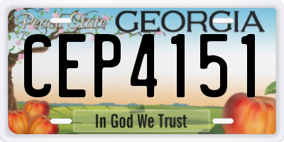GA license plate CEP4151