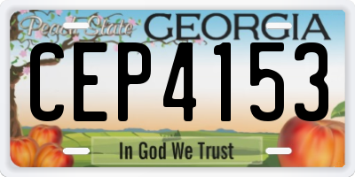 GA license plate CEP4153