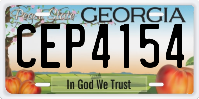 GA license plate CEP4154