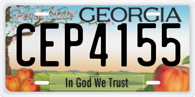GA license plate CEP4155