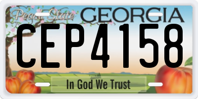 GA license plate CEP4158