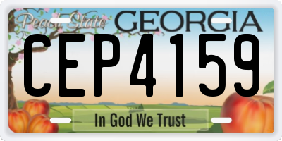 GA license plate CEP4159