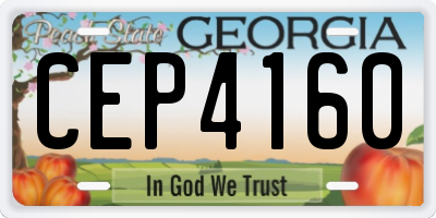 GA license plate CEP4160