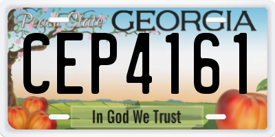 GA license plate CEP4161