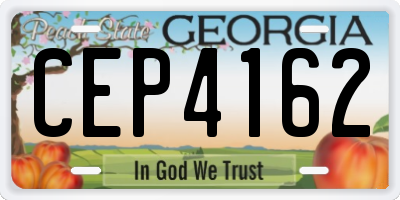 GA license plate CEP4162
