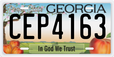 GA license plate CEP4163