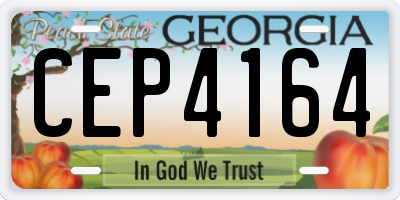 GA license plate CEP4164