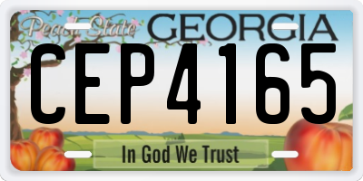 GA license plate CEP4165