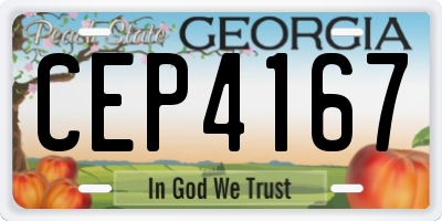 GA license plate CEP4167