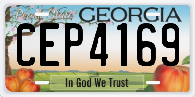 GA license plate CEP4169