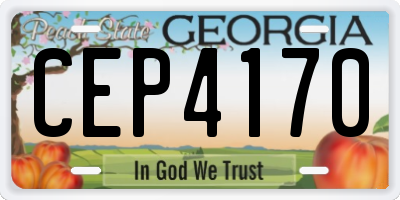 GA license plate CEP4170