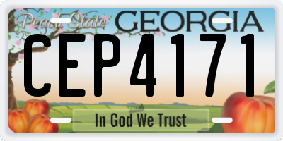 GA license plate CEP4171