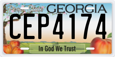 GA license plate CEP4174
