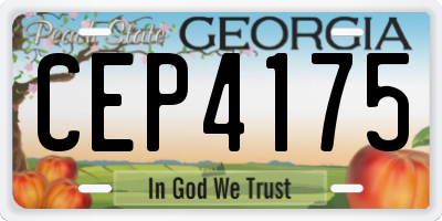 GA license plate CEP4175