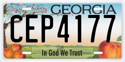 GA license plate CEP4177