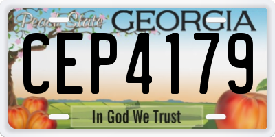 GA license plate CEP4179