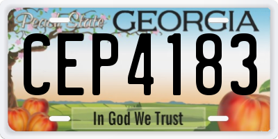 GA license plate CEP4183