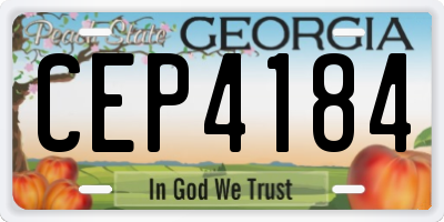 GA license plate CEP4184